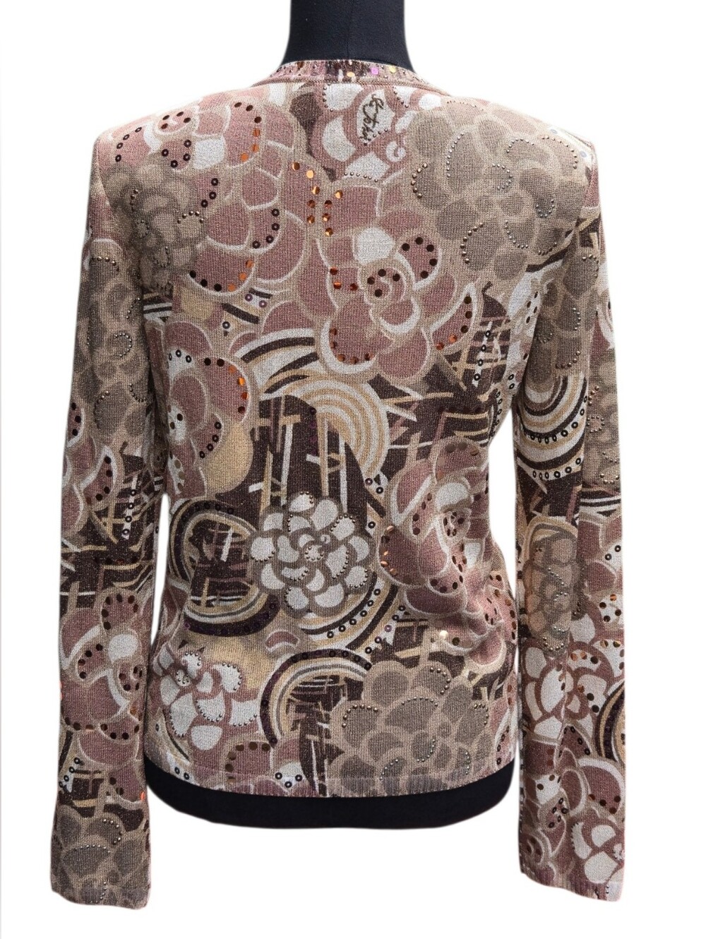 NWT St John Evening Sz 8 Metallic Knit Sequin Rhinestone Jacket Cardigan $995 - Picture 7 of 17